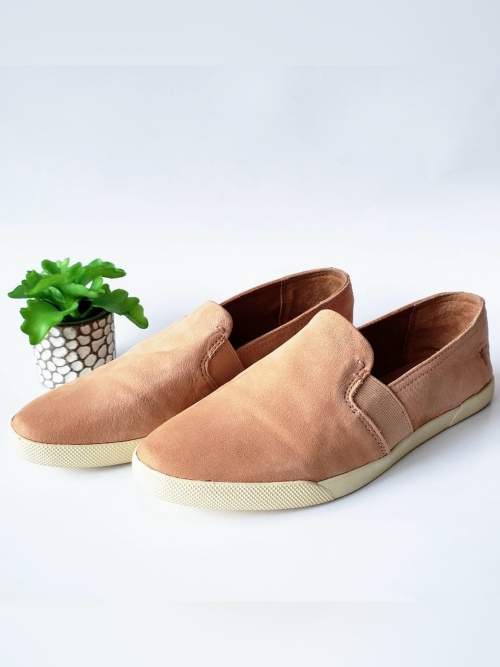 Frye Lisa Pink Leather Suede Slip On Flats 9